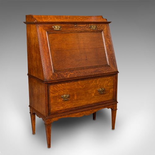 ANTIQUE METAMORPHIC DRINK CABINET ENGLISH OAK BUREAU FORM COCKTAIL VICTORIAN - ADDITIONAL PHOTO 1