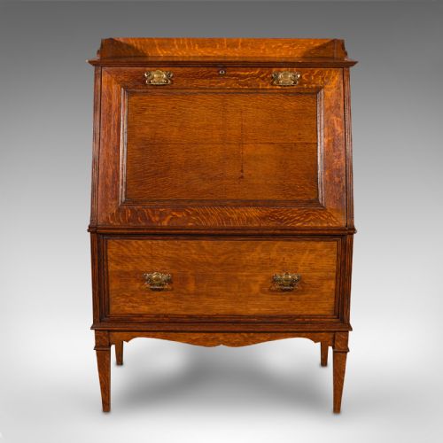ANTIQUE METAMORPHIC DRINK CABINET ENGLISH OAK BUREAU FORM COCKTAIL VICTORIAN - ADDITIONAL PHOTO 2