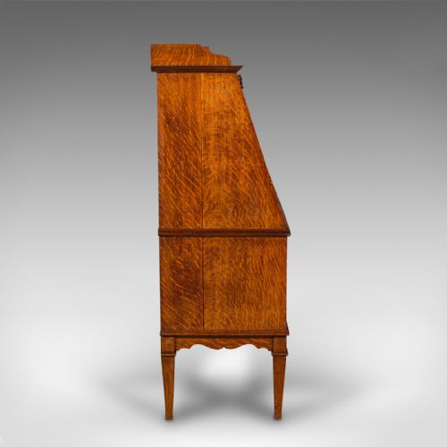 ANTIQUE METAMORPHIC DRINK CABINET ENGLISH OAK BUREAU FORM COCKTAIL VICTORIAN - ADDITIONAL PHOTO 3