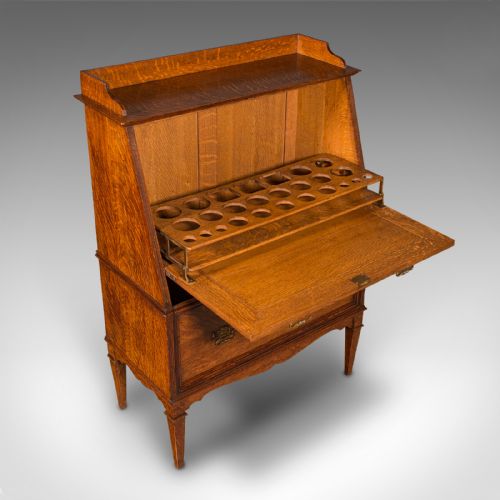 ANTIQUE METAMORPHIC DRINK CABINET ENGLISH OAK BUREAU FORM COCKTAIL VICTORIAN - ADDITIONAL PHOTO 7