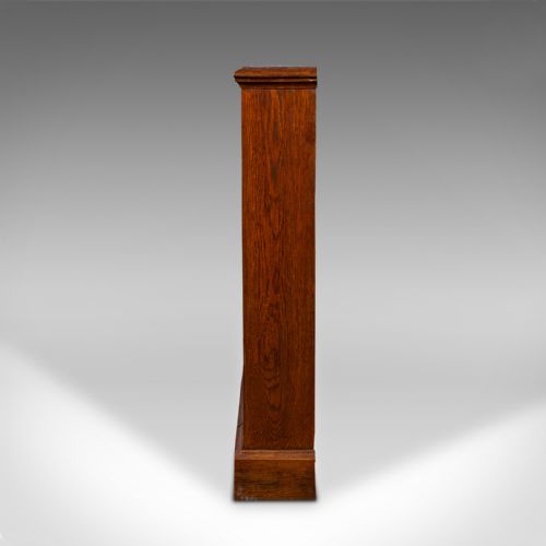 fig 3. Antique Wall Standing Display Bookcase, English, Oak, Library Cabinet, Victorian