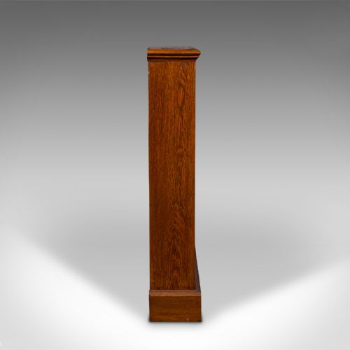 fig 4. Antique Wall Standing Display Bookcase, English, Oak, Library Cabinet, Victorian