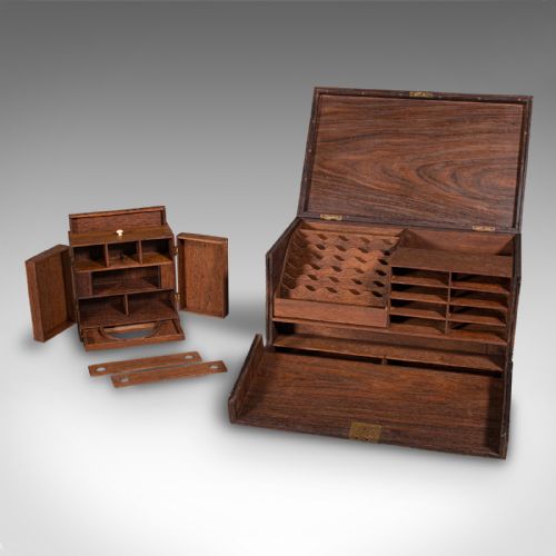 ANTIQUE CAMPAIGN CORRESPONDENCE BOX ANGLO INDIAN COLONIAL WRITING VICTORIAN - ADDITIONAL PHOTO 8