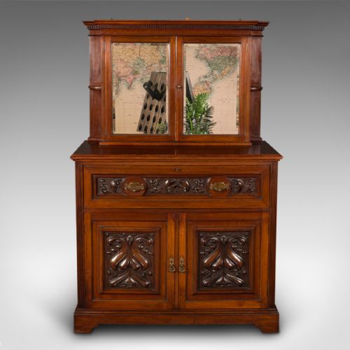 ANTIQUE SECRETAIRE SIDEBOARD ENGLISH VICTORIAN C1900 - ADDITIONAL PHOTO 2