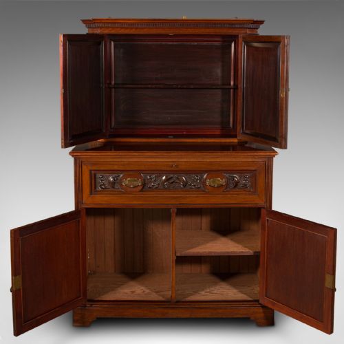 ANTIQUE SECRETAIRE SIDEBOARD ENGLISH VICTORIAN C1900 - ADDITIONAL PHOTO 3