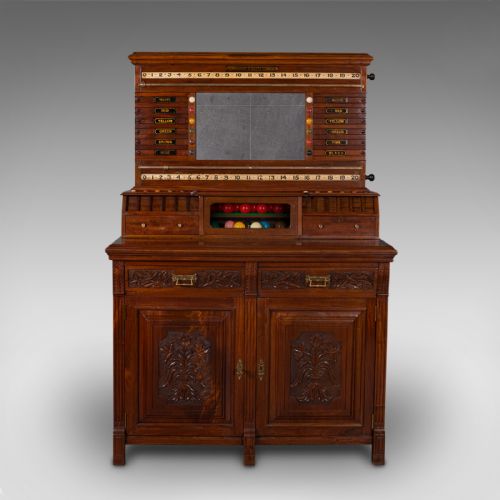 fig 2. Large Antique Billiard Scoreboard Cabinet, Walnut, Burroughes & Watts, Edwardian