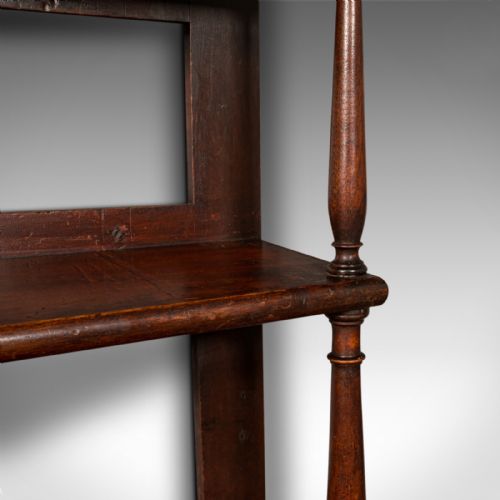 fig 2. Antique Wall Bookshelf, English, 3-Tier Whatnot, Bookcase, Cabinet, Georgian