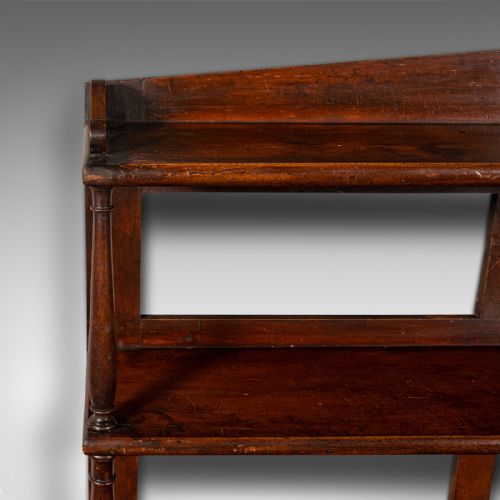 fig 4. Antique Wall Bookshelf, English, 3-Tier Whatnot, Bookcase, Cabinet, Georgian