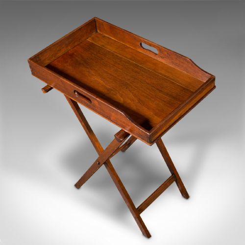 fig 3. Antique Butler's Stand, English, Walnut, Serving Tray, Folding Rest, Victorian