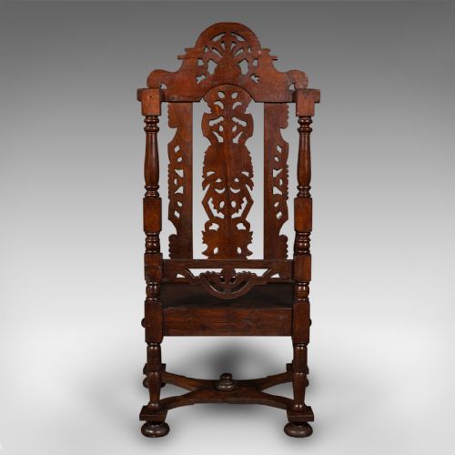 fig 4. Antique Carved Throne Chair, Scottish Oak, Carver, Elbow Seat, Gothic, Victorian