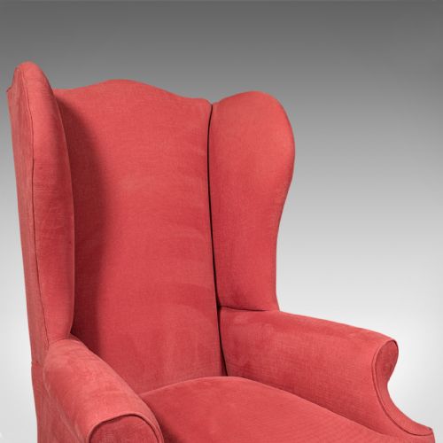 fig 4. Antique Wing-Back Chair, English, Armchair, Oak, Fireside Seat, Victorian, 1900