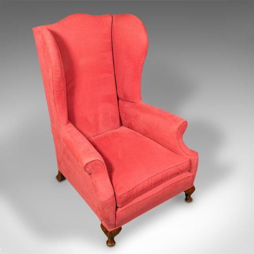 fig 5. Antique Wing-Back Chair, English, Armchair, Oak, Fireside Seat, Victorian, 1900