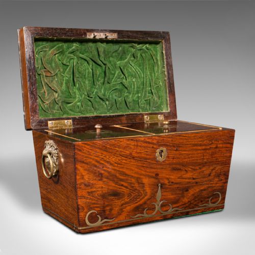 fig 1. Antique Sarcophagus Tea Caddy, Anglo Indian, Colonial, Campaign, Victorian, 1850