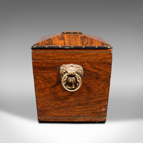 fig 2. Antique Sarcophagus Tea Caddy, Anglo Indian, Colonial, Campaign, Victorian, 1850