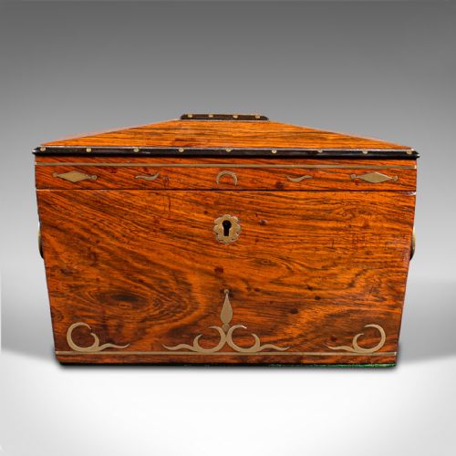 fig 4. Antique Sarcophagus Tea Caddy, Anglo Indian, Colonial, Campaign, Victorian, 1850
