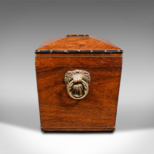 fig 5. Antique Sarcophagus Tea Caddy, Anglo Indian, Colonial, Campaign, Victorian, 1850