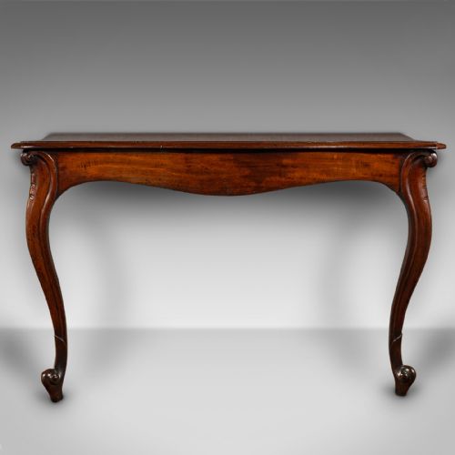 fig 1. Antique Serpentine Console Table, English, Reception, Side, Victorian, C.1840