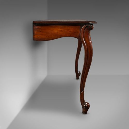 fig 2. Antique Serpentine Console Table, English, Reception, Side, Victorian, C.1840