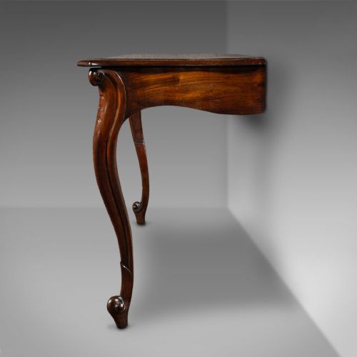 fig 3. Antique Serpentine Console Table, English, Reception, Side, Victorian, C.1840