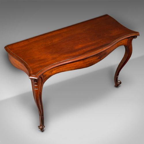 fig 4. Antique Serpentine Console Table, English, Reception, Side, Victorian, C.1840