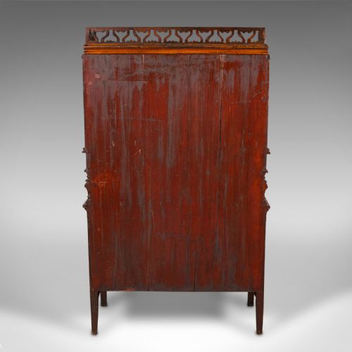 ANTIQUE BUREAU CABINET ENGLISH WALNUT TAMBOUR EDWARDIAN 1910 - ADDITIONAL PHOTO 5