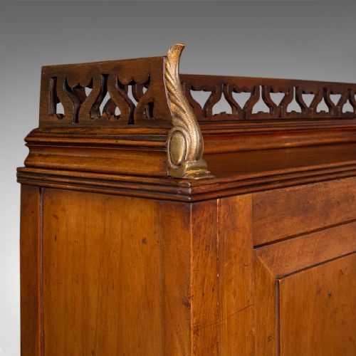 ANTIQUE BUREAU CABINET ENGLISH WALNUT TAMBOUR EDWARDIAN 1910 - ADDITIONAL PHOTO 6