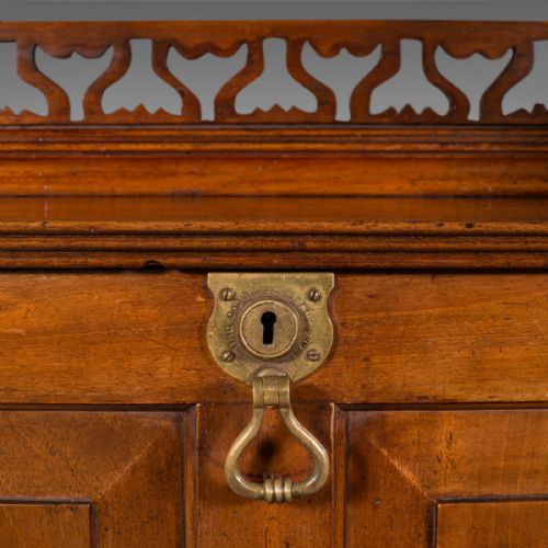 ANTIQUE BUREAU CABINET ENGLISH WALNUT TAMBOUR EDWARDIAN 1910 - ADDITIONAL PHOTO 7