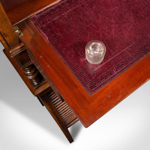 ANTIQUE BUREAU CABINET ENGLISH WALNUT TAMBOUR EDWARDIAN 1910 - ADDITIONAL PHOTO 9