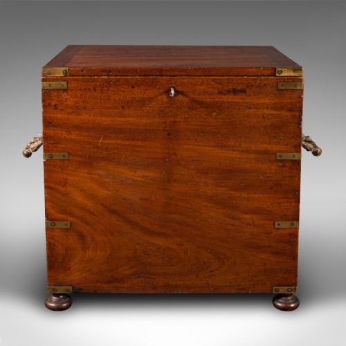 fig 2. Antique Campaign Cellarette, English, Colonial, Storage Box, Victorian, C.1850