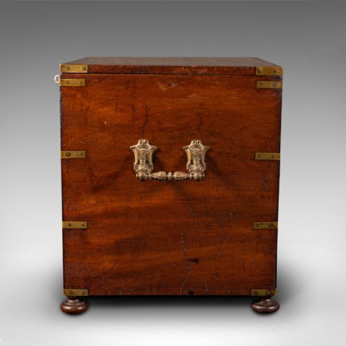fig 4. Antique Campaign Cellarette, English, Colonial, Storage Box, Victorian, C.1850