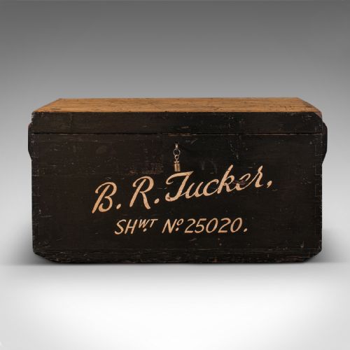 fig 1. Antique Shipwright's Trunk, Pine, Craftsman, Tool Chest, Victorian, Circa 1900