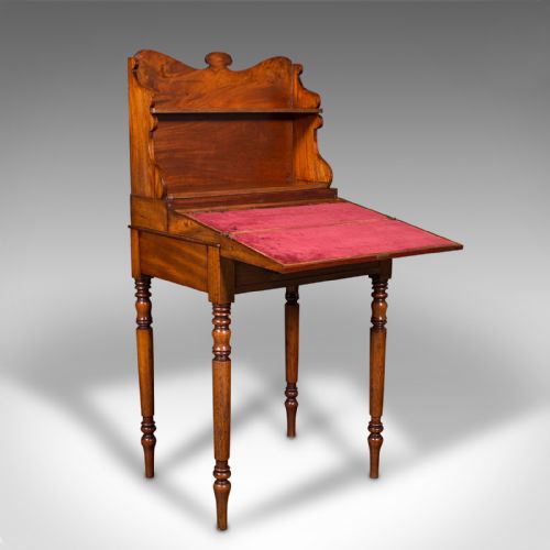 fig 1. Antique Writing Desk, French, Flame, Cedar, Bonheur Du Jour, Victorian, C.1860