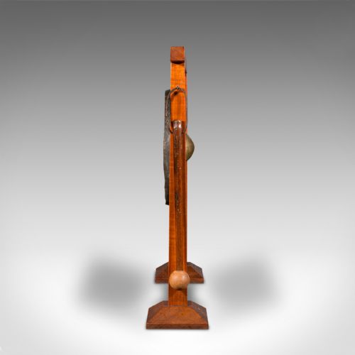 fig 2. Antique Dinner Gong, English, Fruitwood, Large Chime, Arts & Crafts, Edwardian