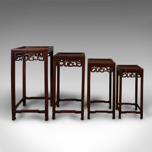 fig 1. Antique Quartetto Nesting Tables, Chinese, Occasional, Victorian, Circa 1900