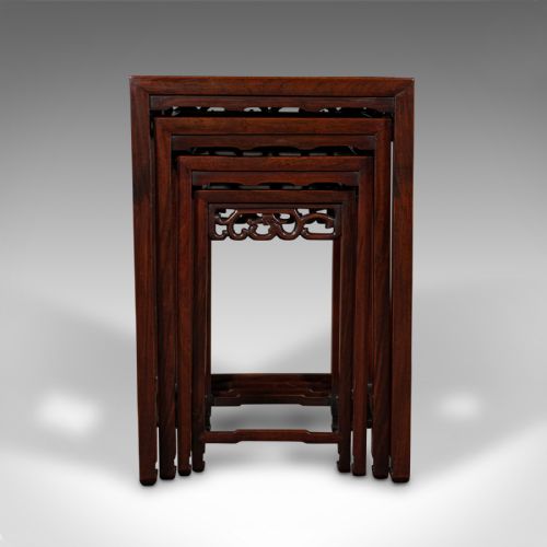fig 2. Antique Quartetto Nesting Tables, Chinese, Occasional, Victorian, Circa 1900