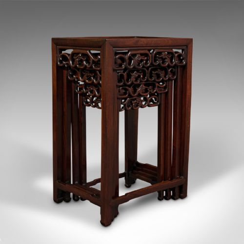 fig 4. Antique Quartetto Nesting Tables, Chinese, Occasional, Victorian, Circa 1900