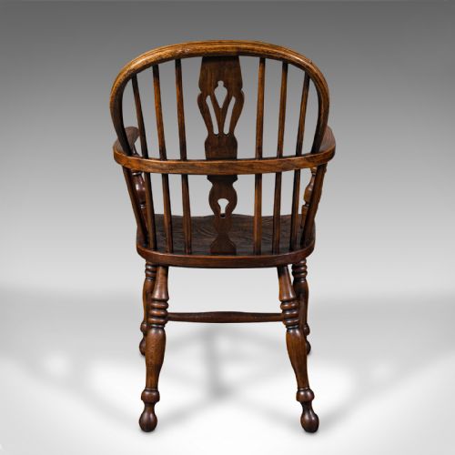 fig 3. Pair Of Antique Windsor Chairs, English, Elm, Ash, Elbow, Armchair, Victorian