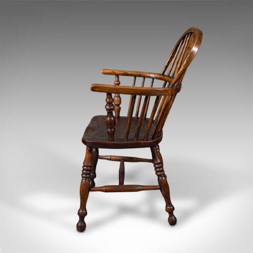 fig 5. Pair Of Antique Windsor Chairs, English, Elm, Ash, Elbow, Armchair, Victorian