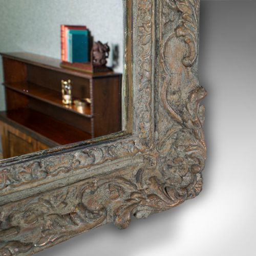 fig 4. Antique Decorative Mirror, English Gilt Gesso, Glass, Wall, Art Frame, Victorian