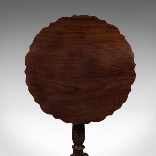ANTIQUE CARVED LAMP TABLE ANGLO INDIAN TEAK TILT TOP COLONIAL VICTORIAN - ADDITIONAL PHOTO 6