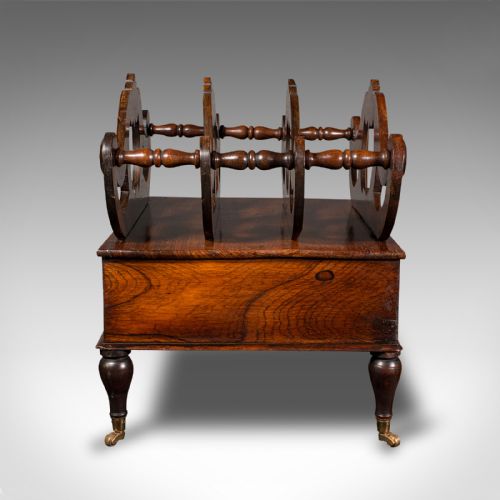 ANTIQUE CANTERBURY STAND ENGLISH MAGAZINE NEWSPAPER RACK REGENCY CIRCA 1820 - ADDITIONAL PHOTO 2