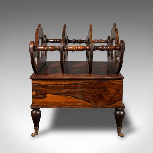 ANTIQUE CANTERBURY STAND ENGLISH MAGAZINE NEWSPAPER RACK REGENCY CIRCA 1820 - ADDITIONAL PHOTO 3
