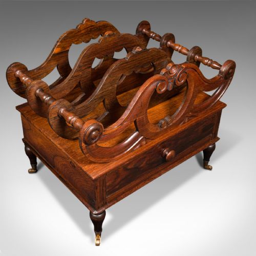 ANTIQUE CANTERBURY STAND ENGLISH MAGAZINE NEWSPAPER RACK REGENCY CIRCA 1820 - ADDITIONAL PHOTO 5