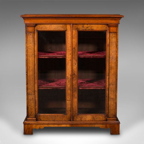 fig 1. Antique Country House Display Bookcase, English, Burr Walnut, Library, Regency