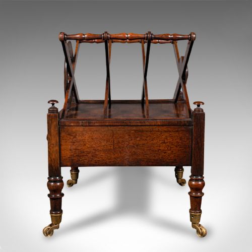 ANTIQUE CANTERBURY ENGLISH MAGAZINE STAND NEWSPAPER RACK REGENCY CIRCA 1820 - ADDITIONAL PHOTO 3