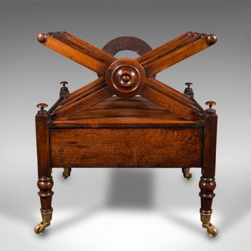 ANTIQUE CANTERBURY ENGLISH MAGAZINE STAND NEWSPAPER RACK REGENCY CIRCA 1820 - ADDITIONAL PHOTO 4