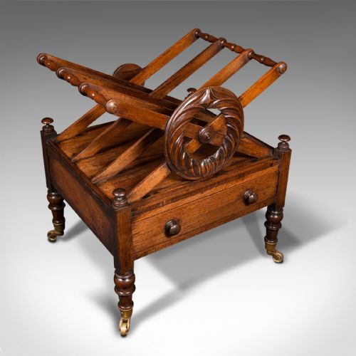 ANTIQUE CANTERBURY ENGLISH MAGAZINE STAND NEWSPAPER RACK REGENCY CIRCA 1820 - ADDITIONAL PHOTO 5
