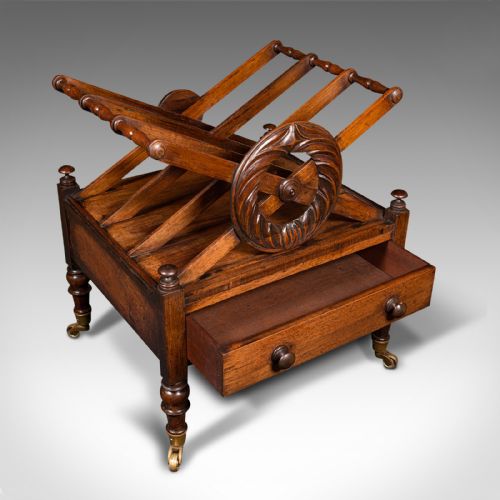 ANTIQUE CANTERBURY ENGLISH MAGAZINE STAND NEWSPAPER RACK REGENCY CIRCA 1820 - ADDITIONAL PHOTO 6