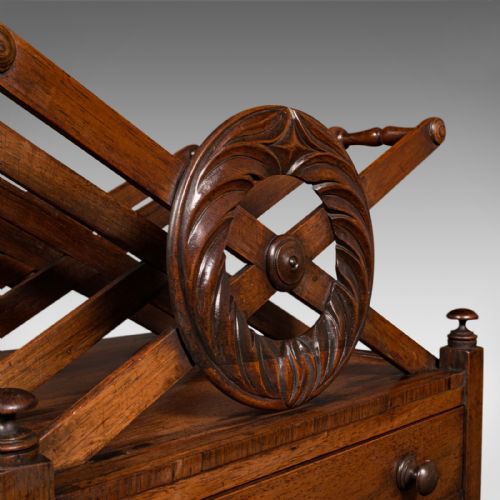 ANTIQUE CANTERBURY ENGLISH MAGAZINE STAND NEWSPAPER RACK REGENCY CIRCA 1820 - ADDITIONAL PHOTO 8