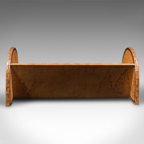 fig 4. Small Antique Novel Rest, English, Apple Wood, Book Trough, Pokerwork, Victorian